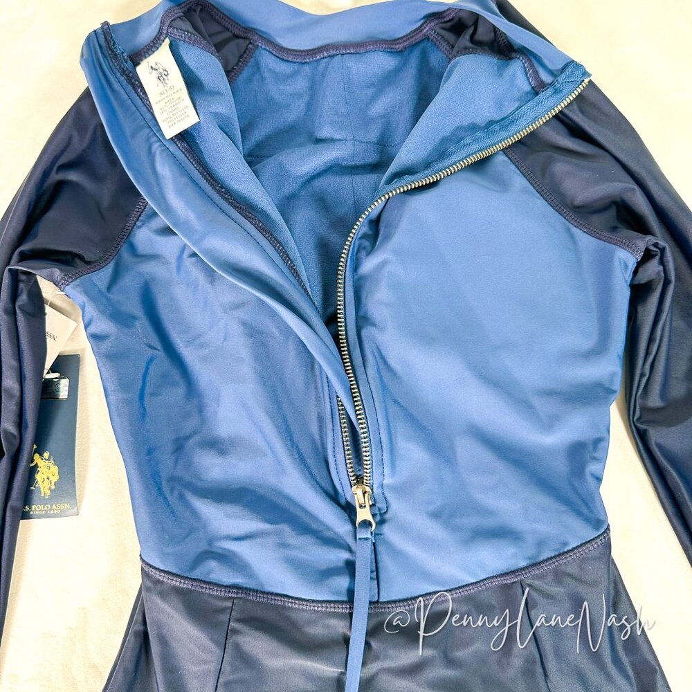 NWT US Polo Assn Palm Beach Rash Guard Zip Back Size Small - Picture 11 of 13